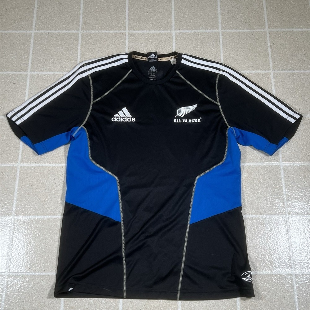 Adidas New Zealand All Blacks Rugby Team Jersey Shirt 2011 2012 Home Mens Size L